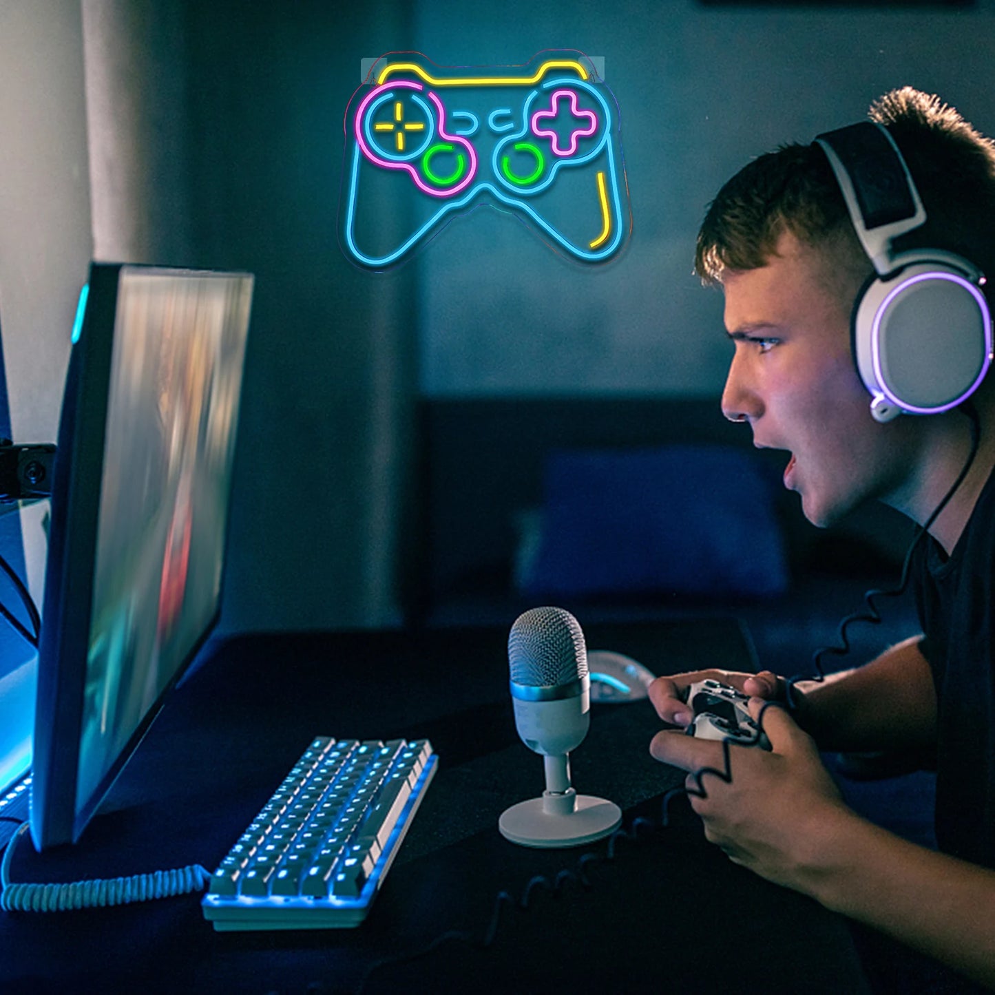 5V USB LED neonreclame in de vorm van een spel - budgetvriendelijk