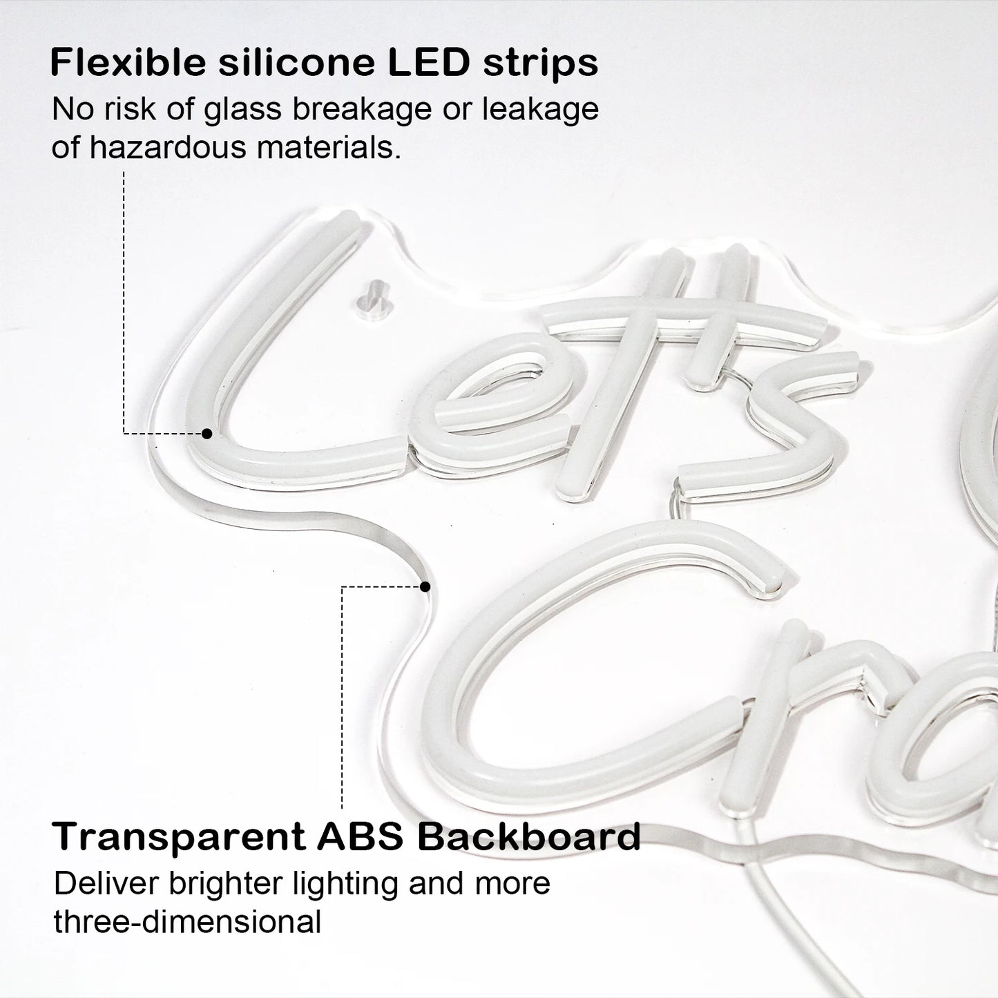 Let's Glow Crazy 5V USB LED Neon Sign - Budgetvriendelijk