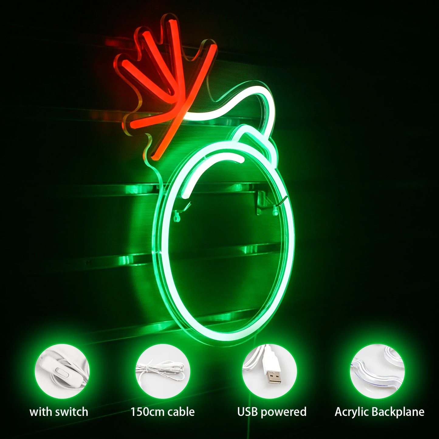 Groen 5V USB LED neonbord - Budgetvriendelijk