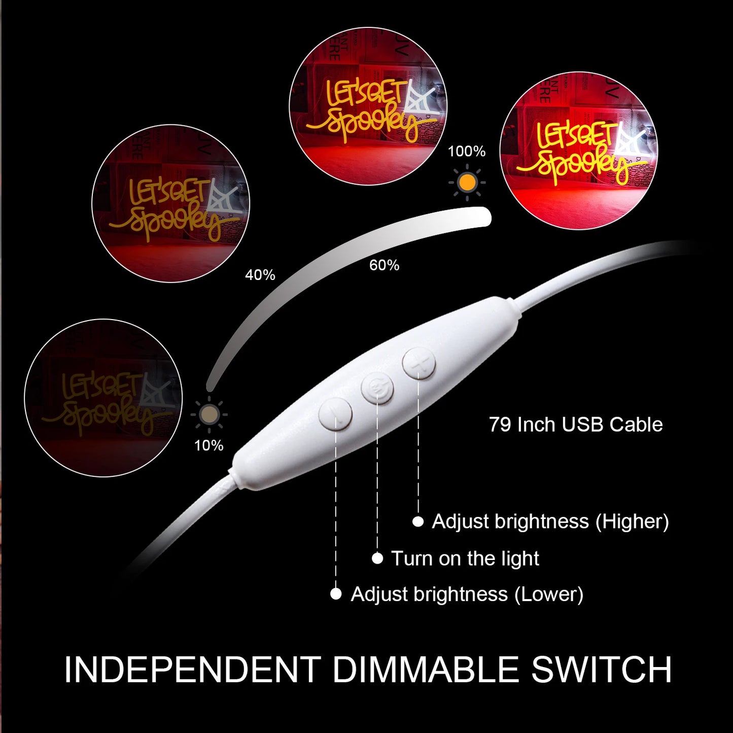 Let's Get Spooky 5V USB LED Neon Sign - Budgetvriendelijk