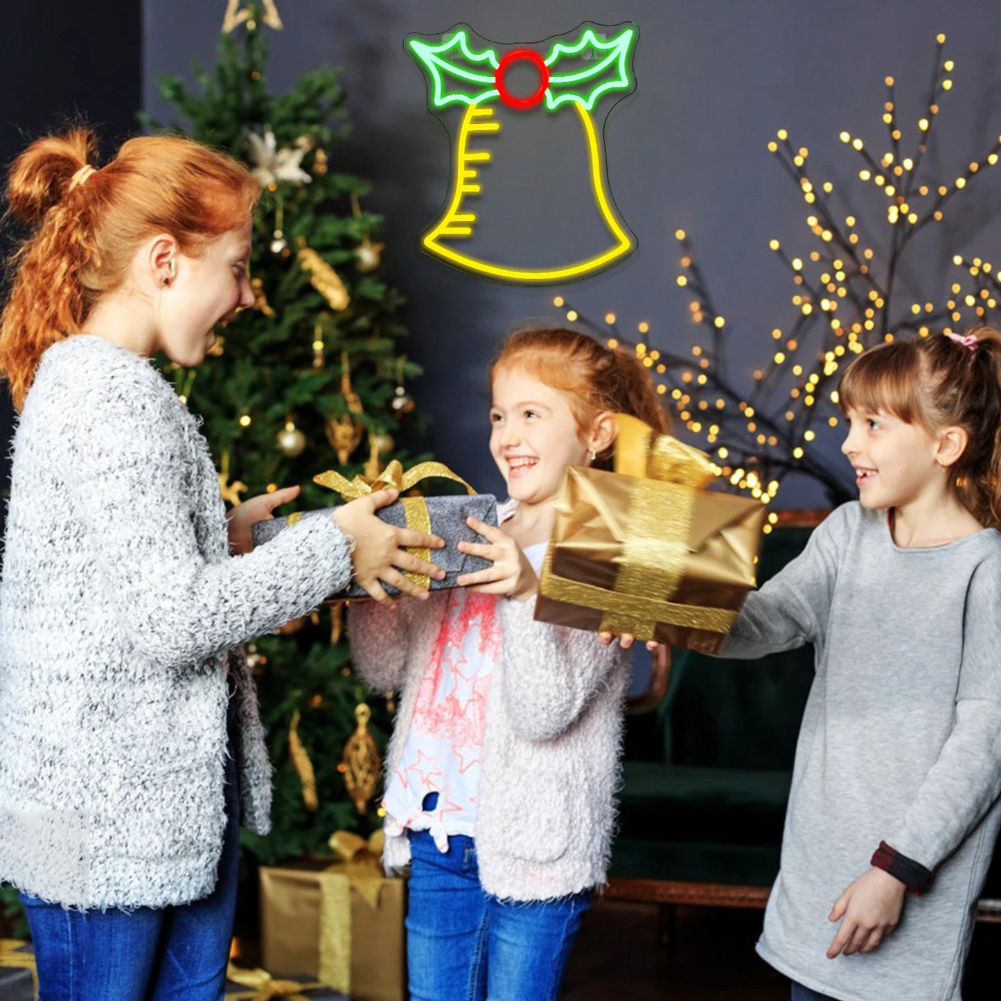 Bell Merry Christmas 5V USB LED Neon Sign - Budgetvriendelijk