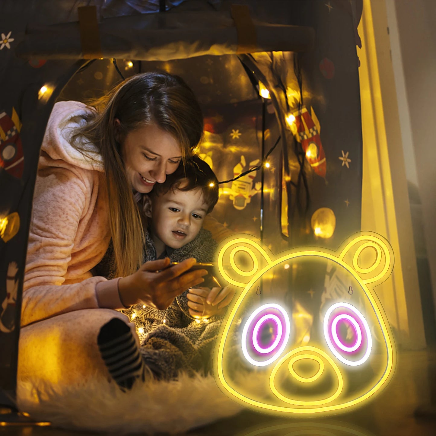 Bear Anime 5V USB LED Neon Sign - Budgetvriendelijk