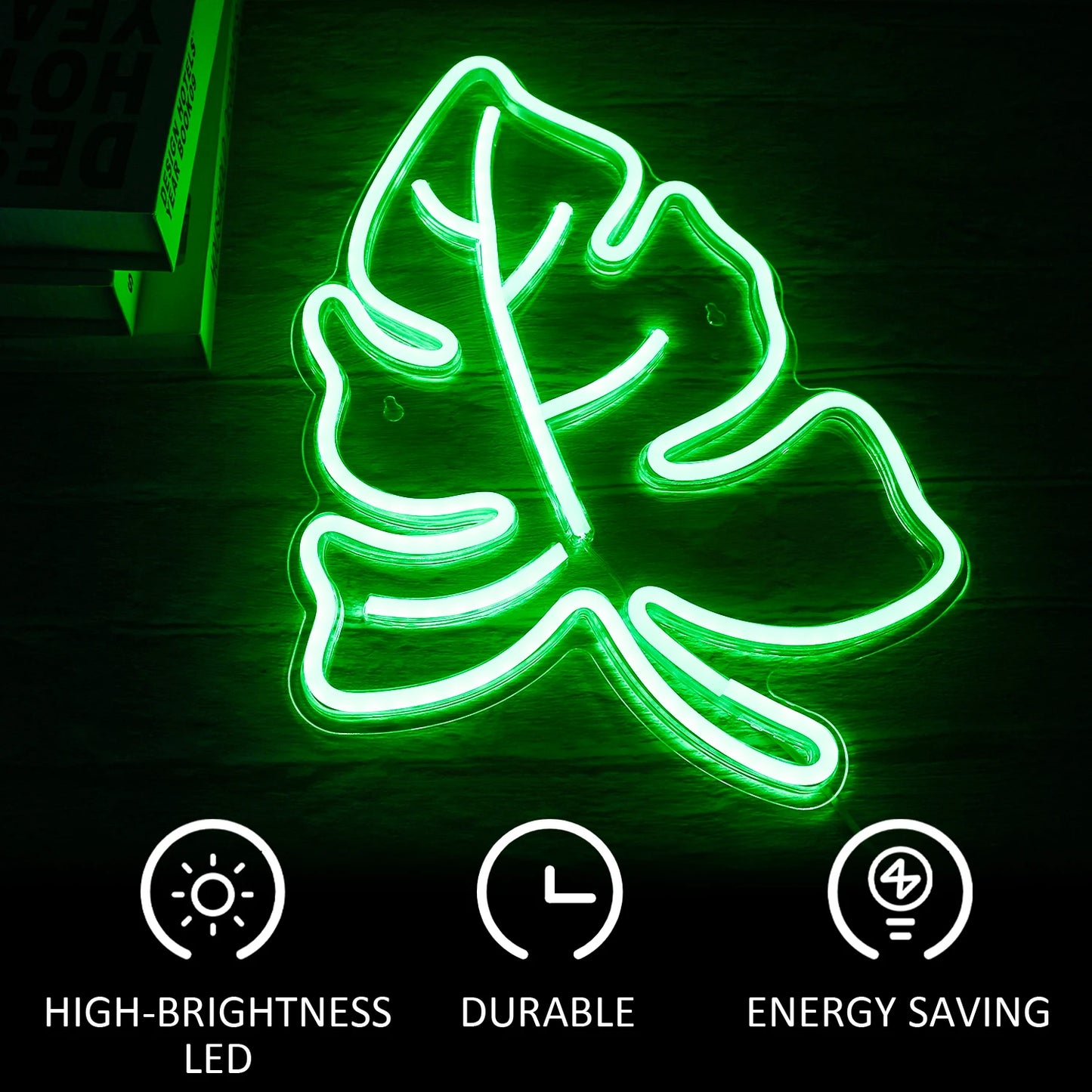 Green Leaf 5V USB LED Neon Sign - Budgetvriendelijk