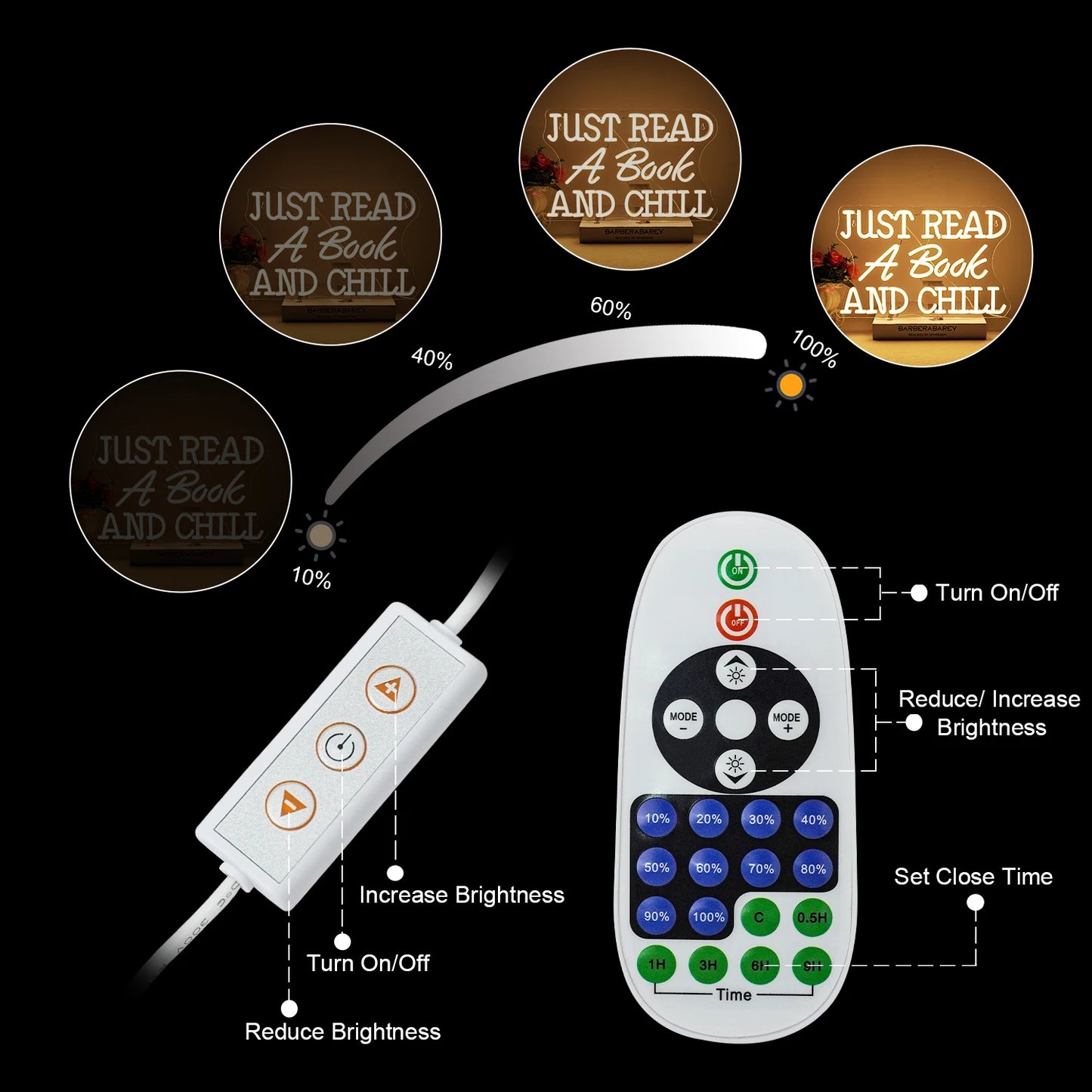 Lees gewoon een boek en ontspan 5V USB LED neonreclame - Budgetvriendelijk