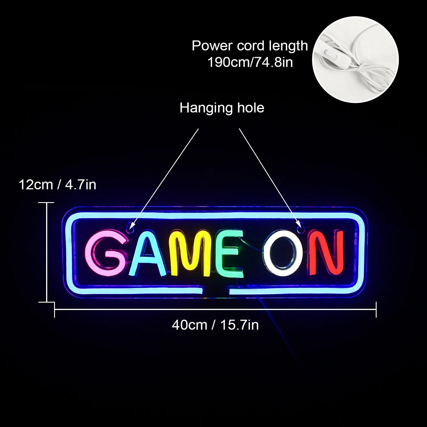 Game On 5V USB LED Neon Sign - Budgetvriendelijk