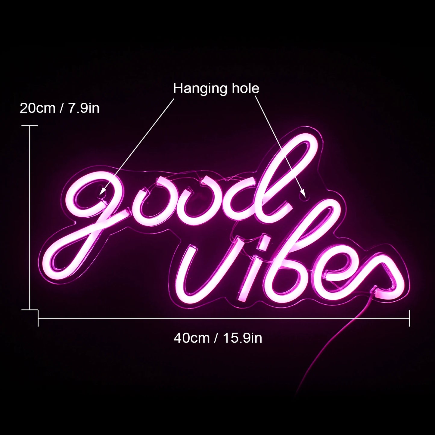 Good Vibes 5V USB LED Neon Sign - Budgetvriendelijk