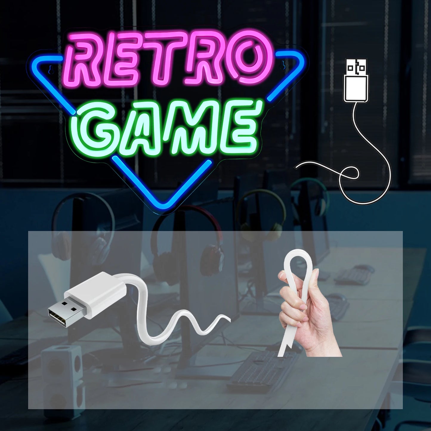 Retro Game 5V USB LED Neon Sign - Budgetvriendelijk
