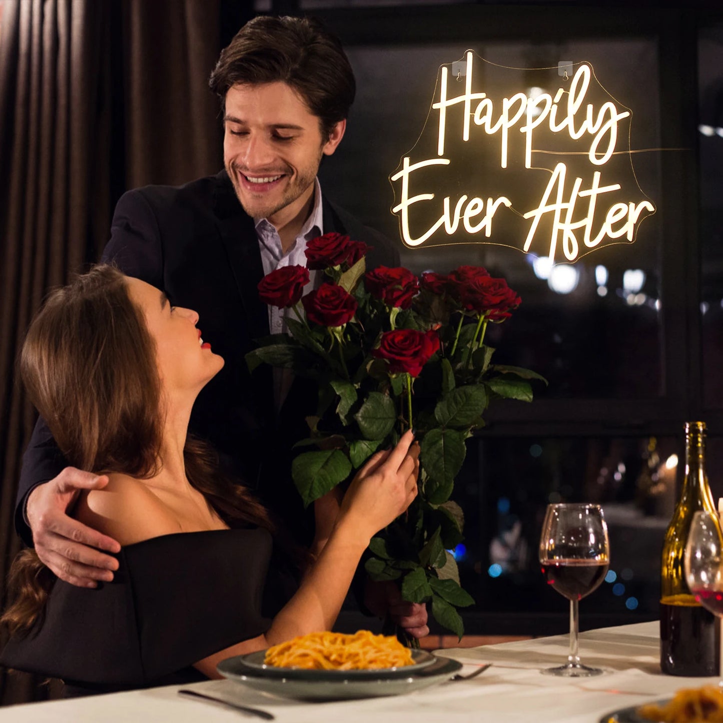 'Happily Ever After' 5V USB LED neonreclame - budgetvriendelijk