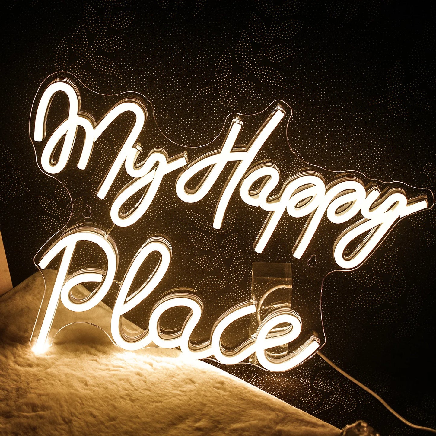 My Happy Place 5V Mini USB LED Neon Sign - Budgetvriendelijk