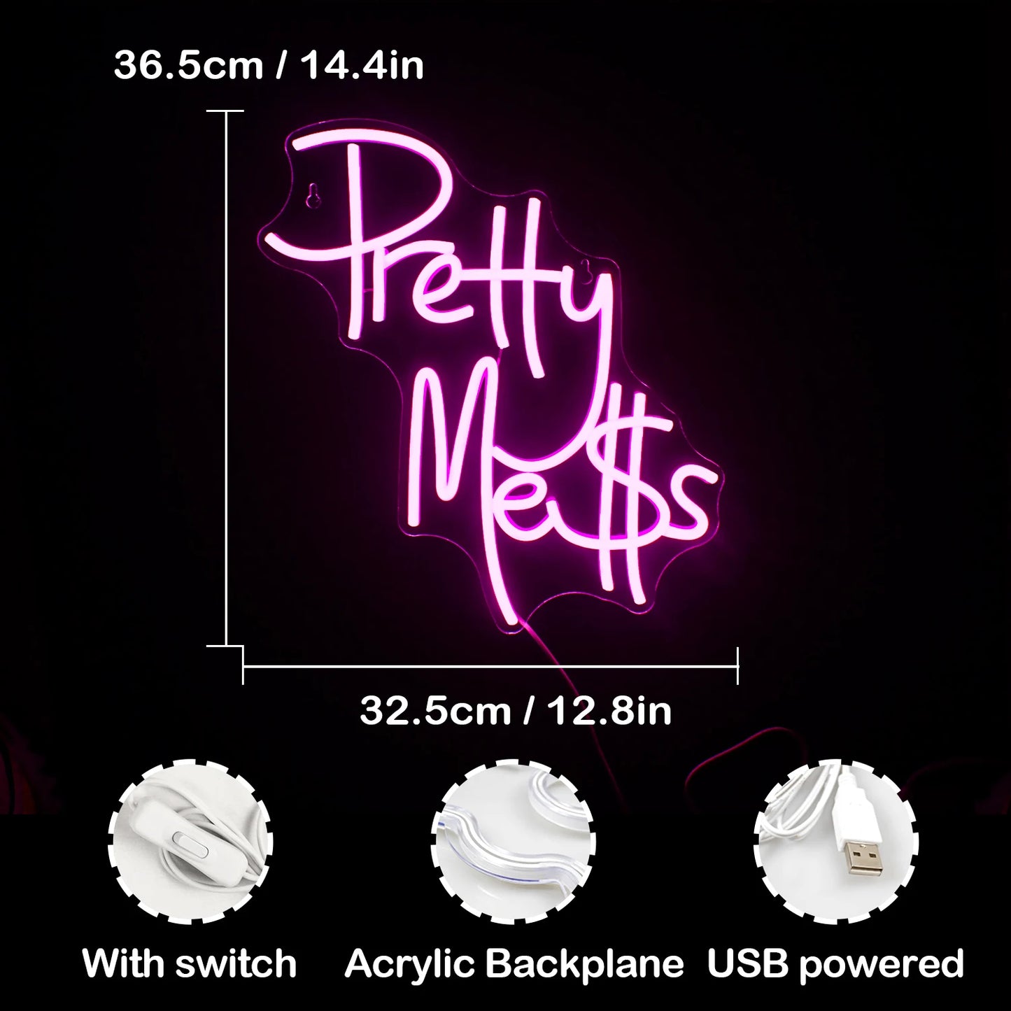 Pretty Mess 5V Mini USB LED Neon Sign - Budgetvriendelijk