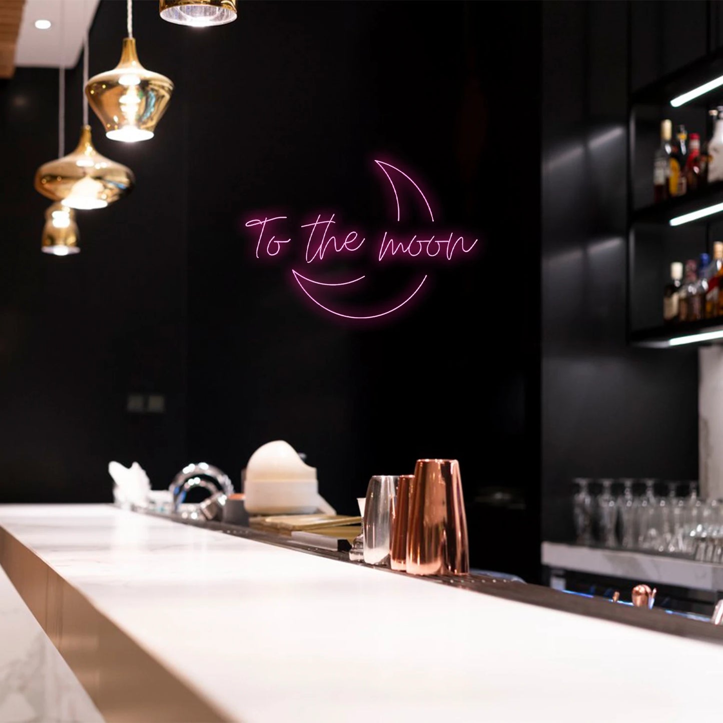 To The Moon 5V USB LED Neon Sign - Budgetvriendelijk