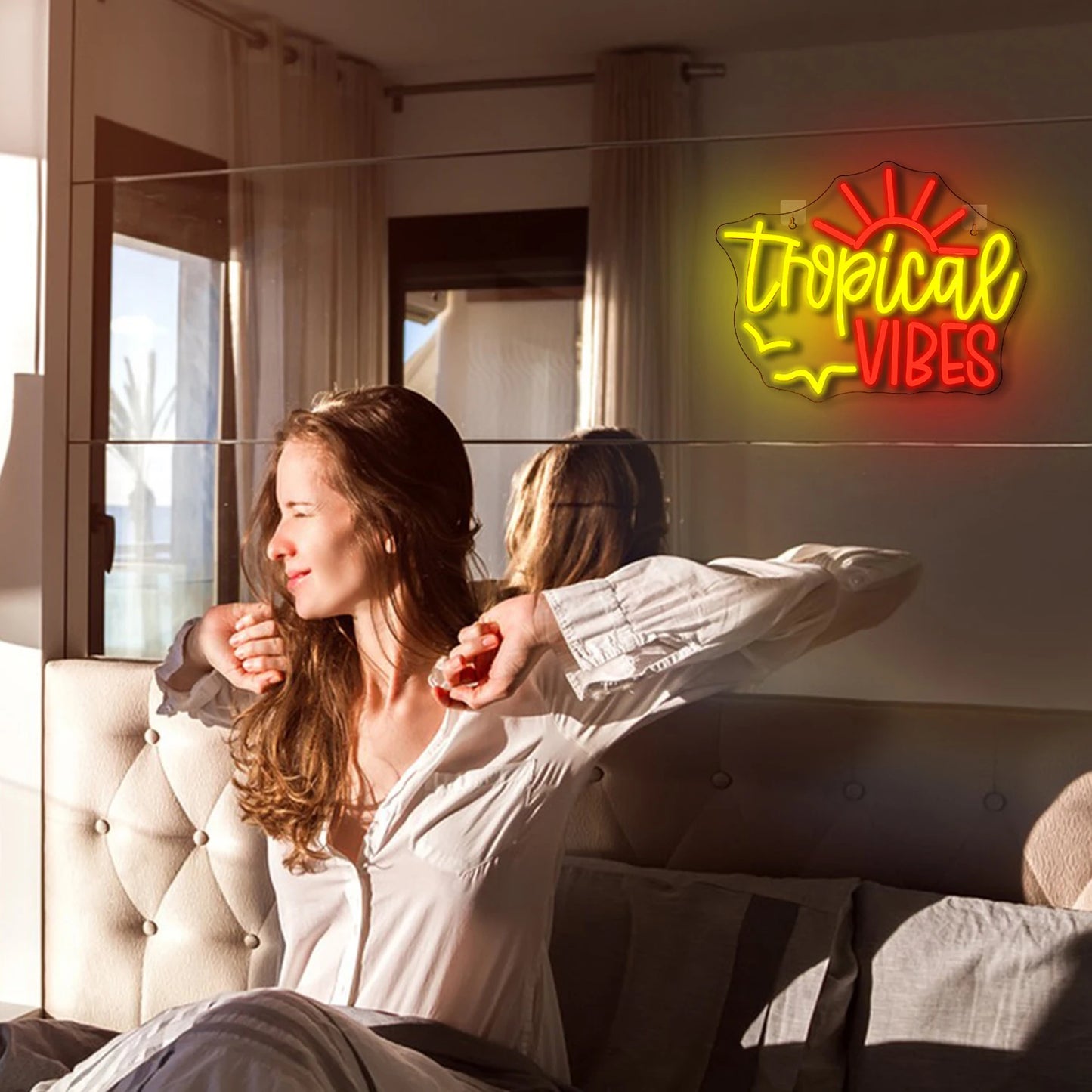 Tropical Vibes 5V USB LED Neon Sign - Budgetvriendelijk