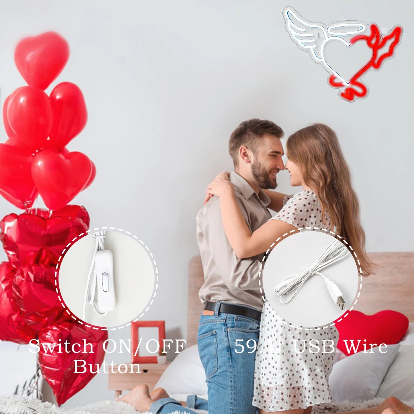 Hart 5V USB LED Neon Sign - Budgetvriendelijk