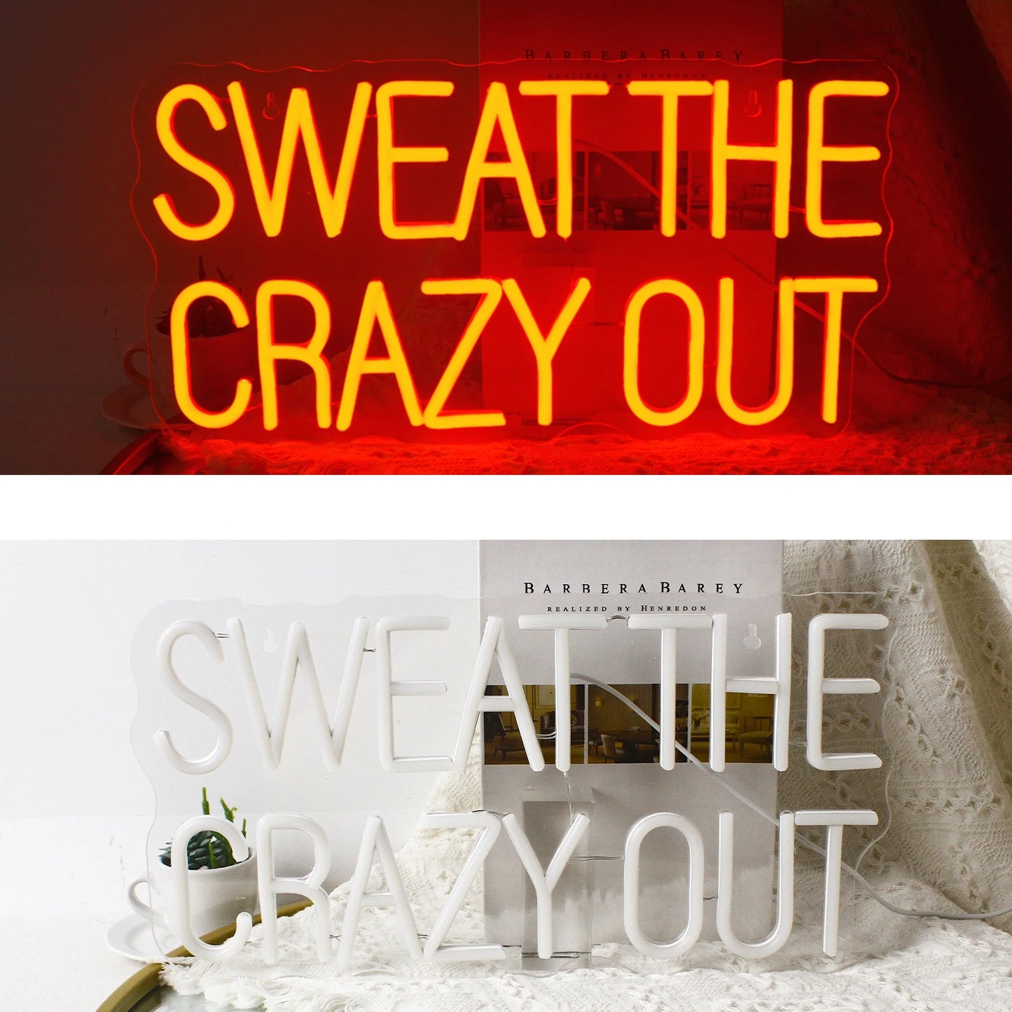 Sweat The Crazy Out 5V USB LED Neon Sign - Budgetvriendelijk