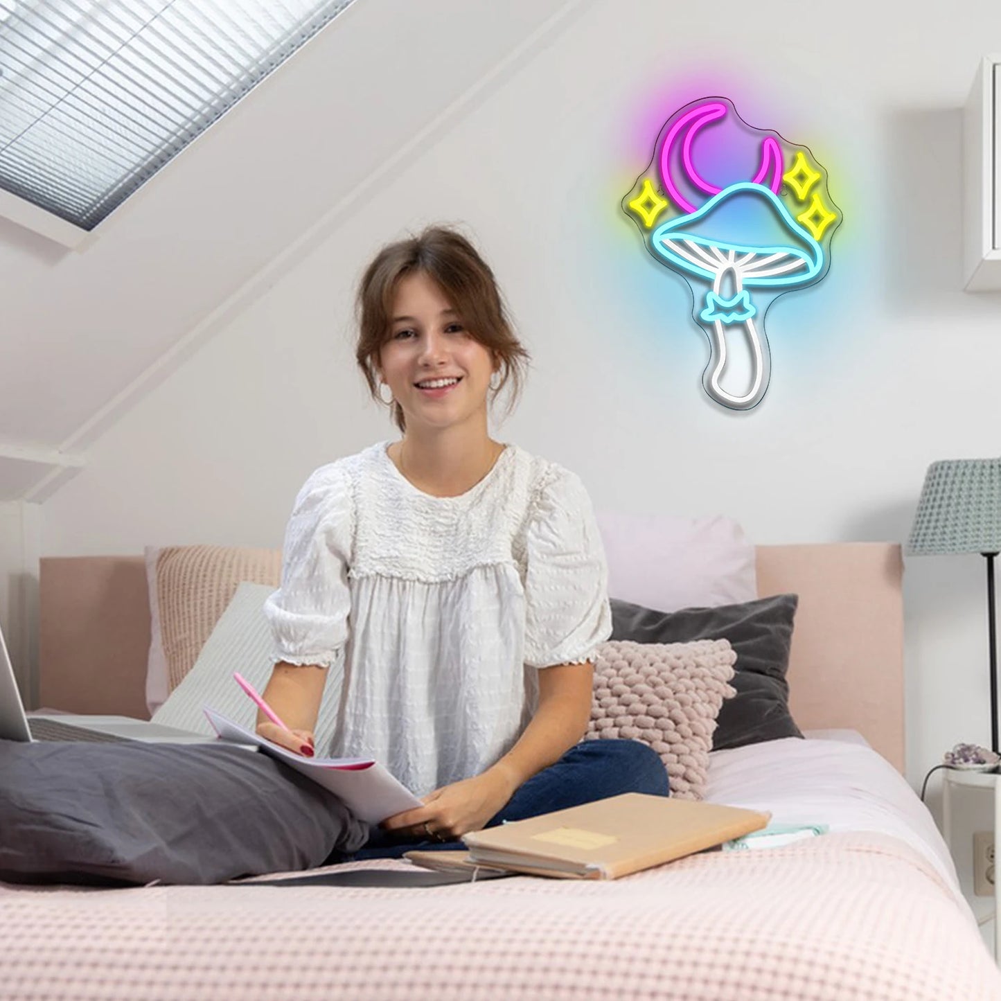 Star Moon Mushroom 5V USB LED Neon Sign - Budgetvriendelijk