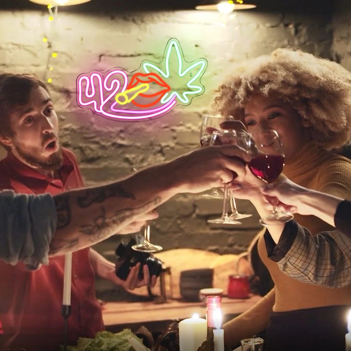 Green Leaf, Cigar 5V Mini USB LED Neon Sign - Budgetvriendelijk