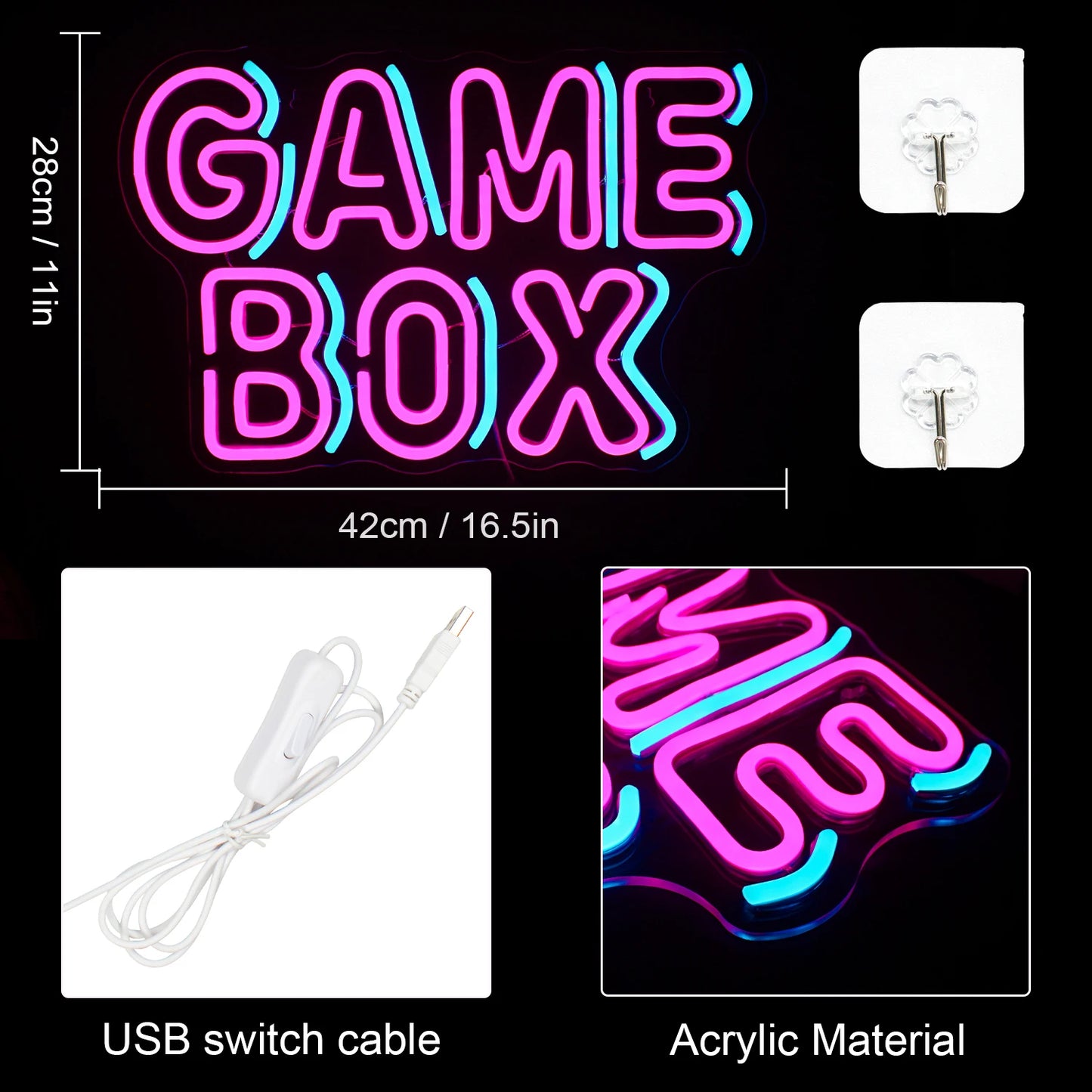 Game Box 5V USB LED Neon Sign - Budgetvriendelijk