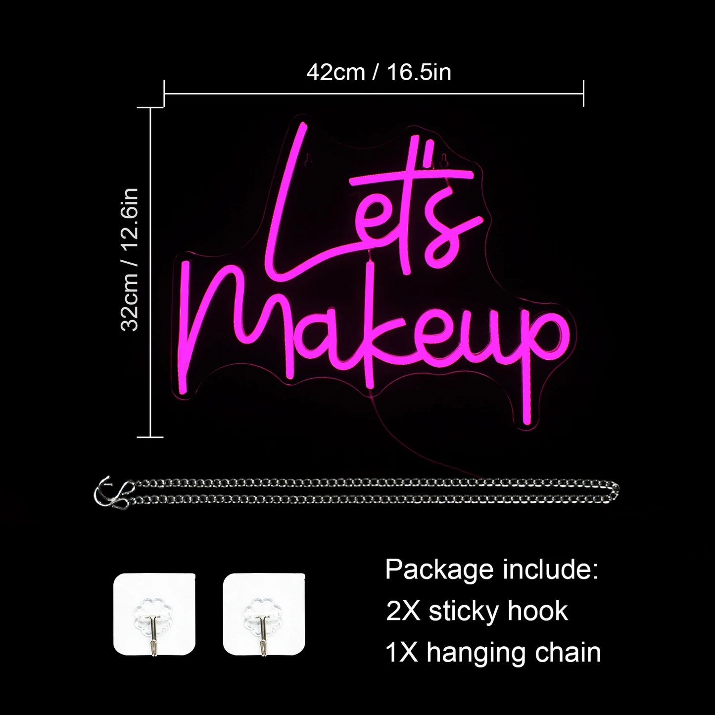 Let's Makeup 5V USB LED Neon Sign - Budgetvriendelijk