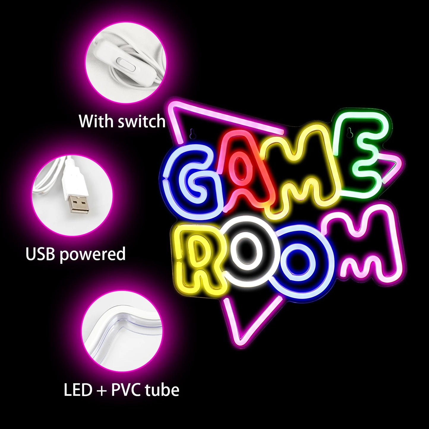 Game Room 5V USB LED Neon Sign - Budgetvriendelijk
