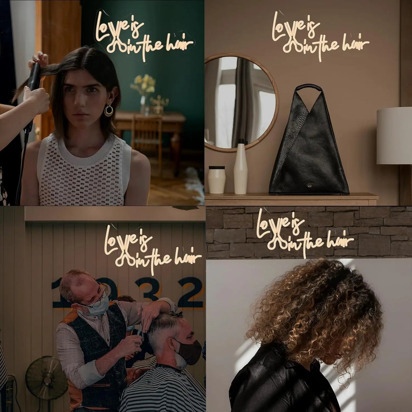 Liefde zit in het haar 5V USB LED neonreclame - Budgetvriendelijk