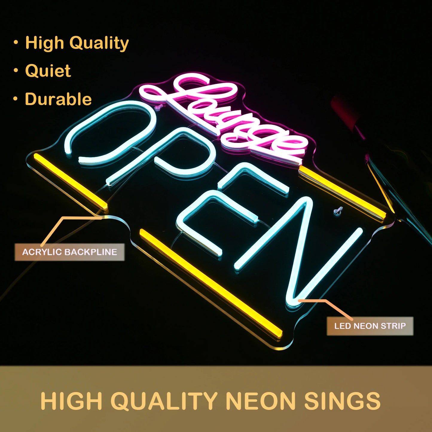 Lounge Open 5V USB LED Neon Sign - Budgetvriendelijk