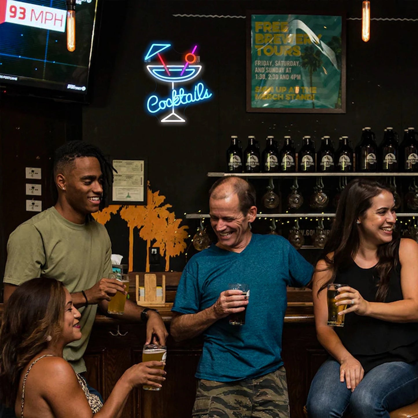 Cocktails 5V USB LED Neon Sign - Budgetvriendelijk