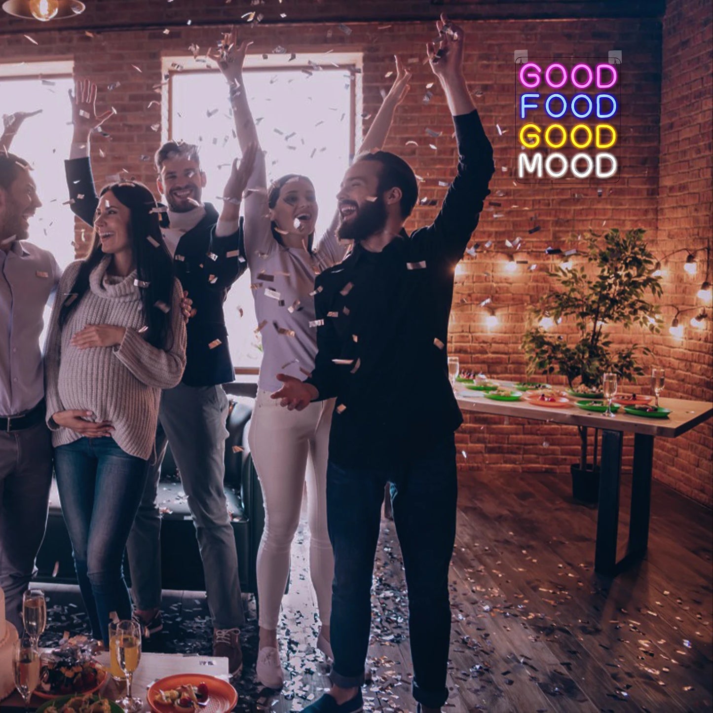 Goed eten, goed humeur 5V USB LED neonbord - budgetvriendelijk