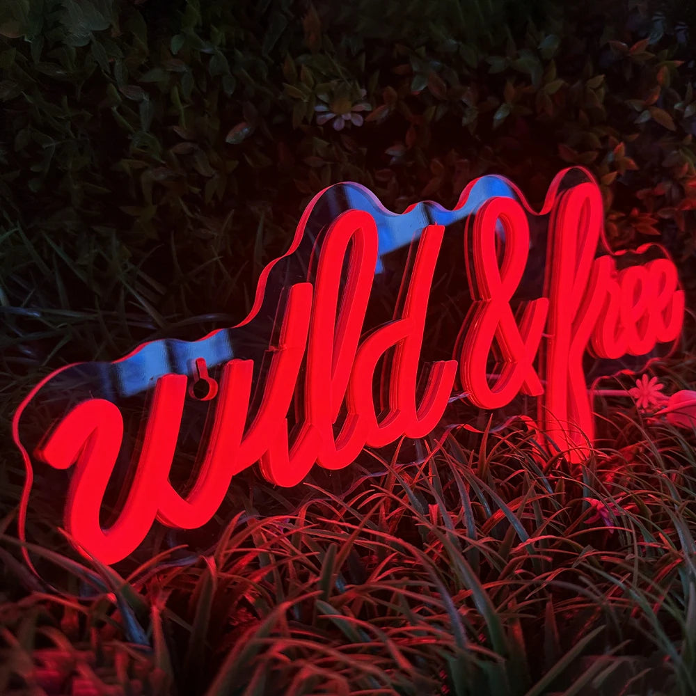 Wild & Free 5V USB LED Neon Sign - Budgetvriendelijk