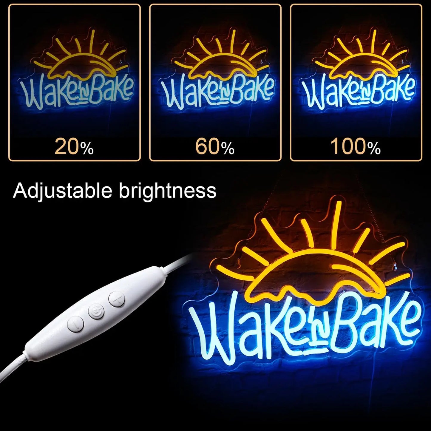 Wake in Bake 5V USB LED Neon Sign - Budgetvriendelijk