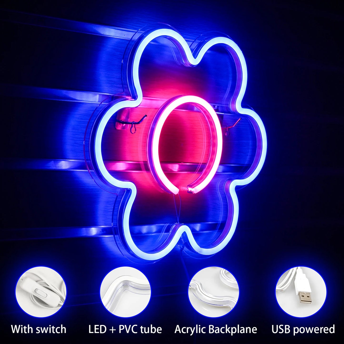LED Flower 5V USB LED Neon Sign - Budgetvriendelijk