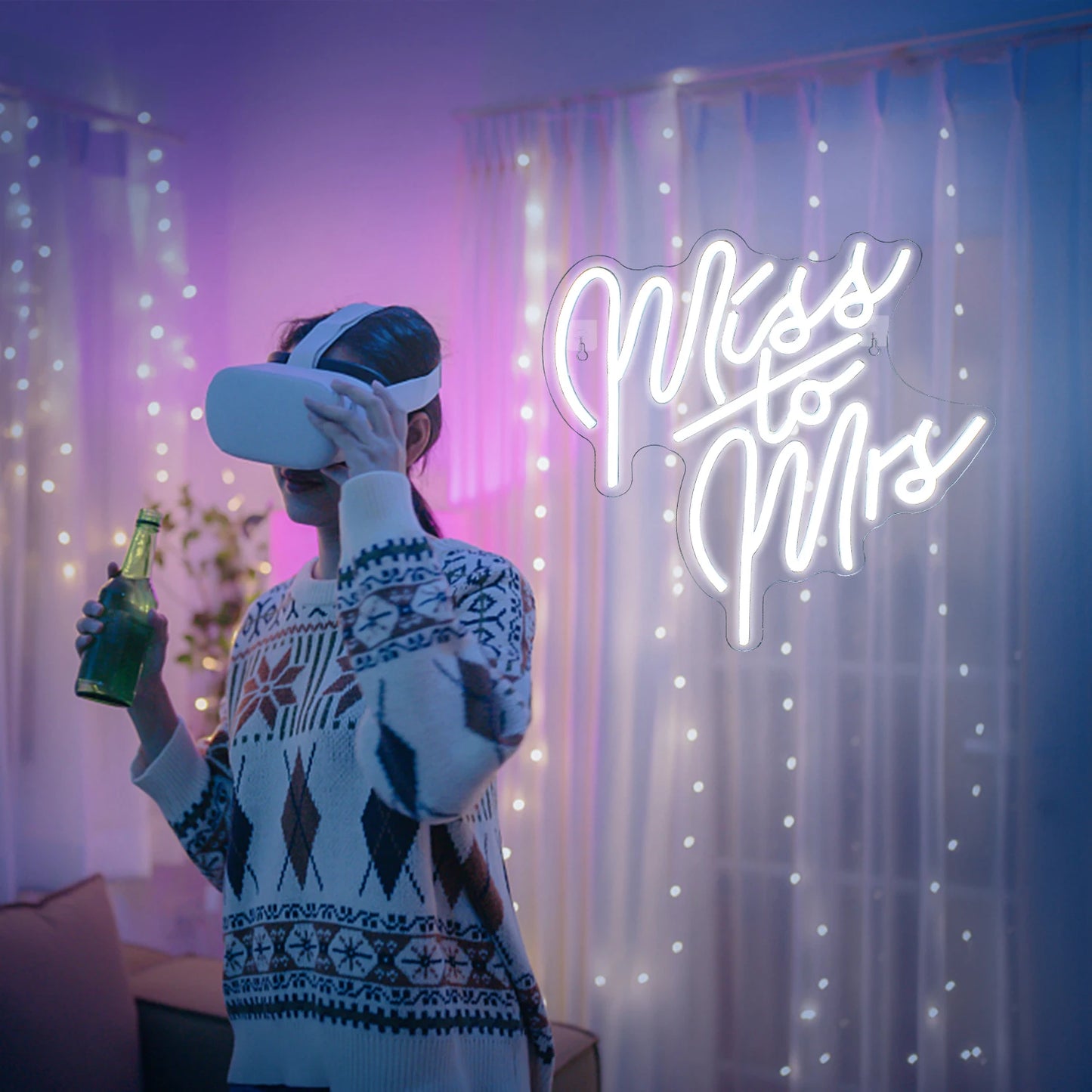 Miss To Mrs 5V Mini USB LED Neon Sign - Budgetvriendelijk