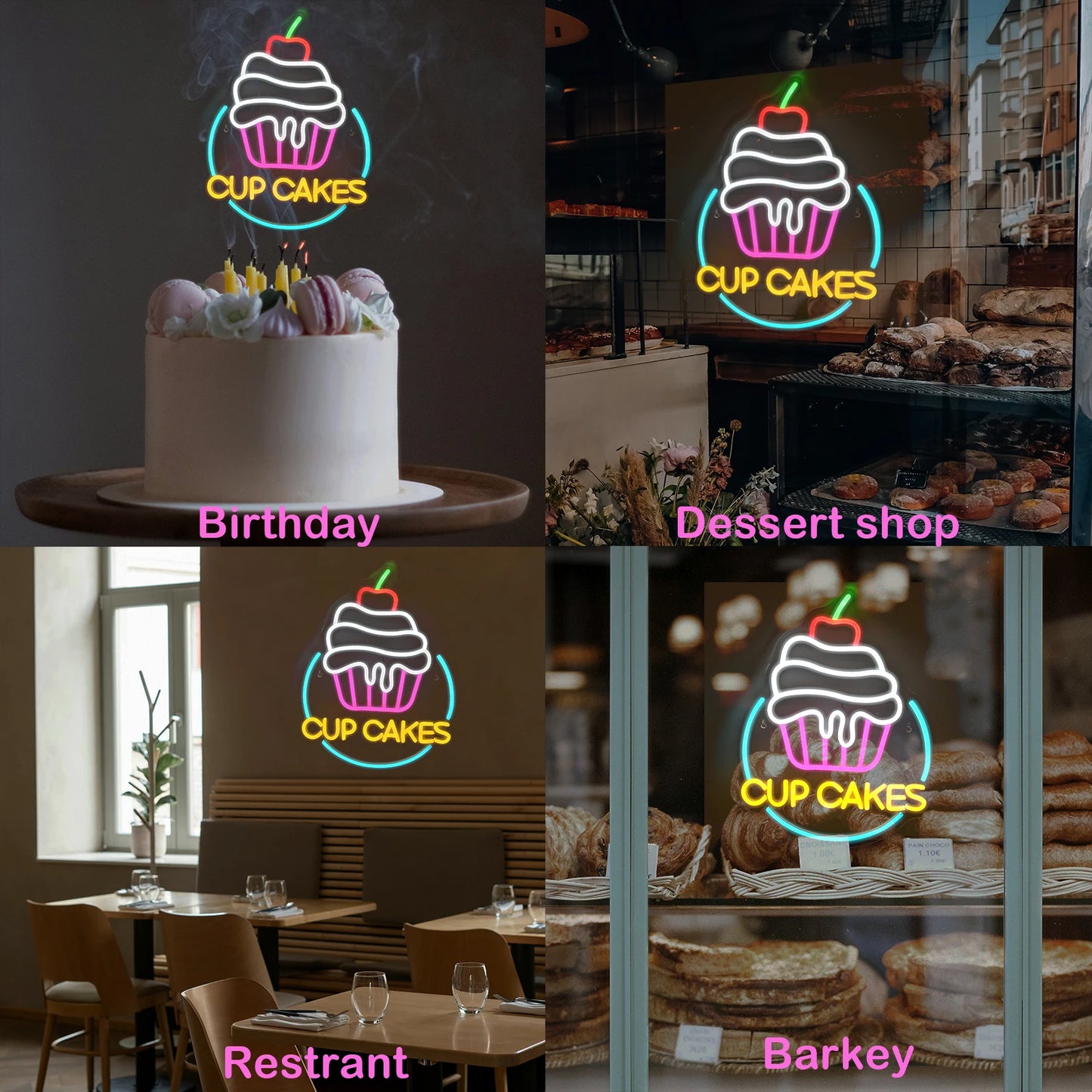 Cup Cake 5V USB LED Neon Sign - Budgetvriendelijk