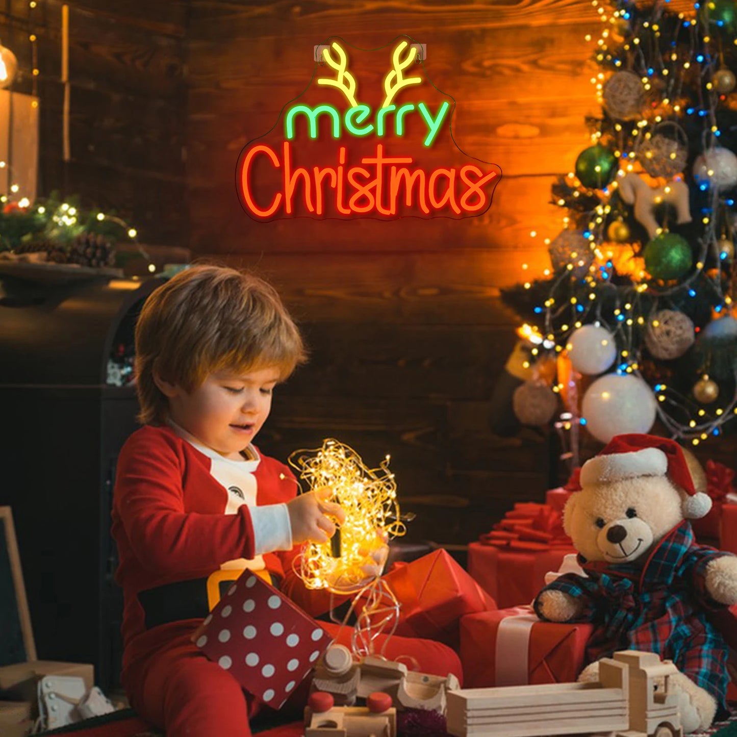 Vrolijk Kerstmis 5V USB LED Neon Sign - Budgetvriendelijk