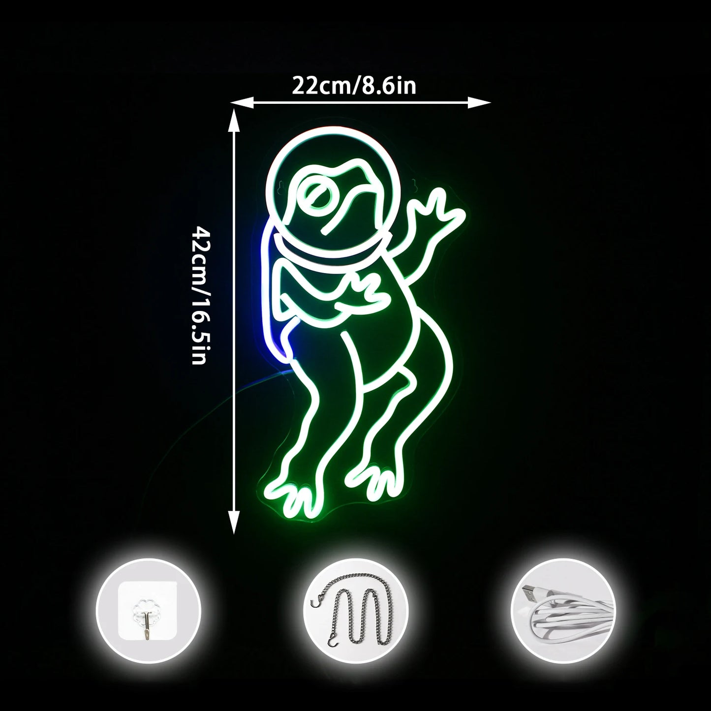 Groene kikker 5V USB LED neonreclame - budgetvriendelijk