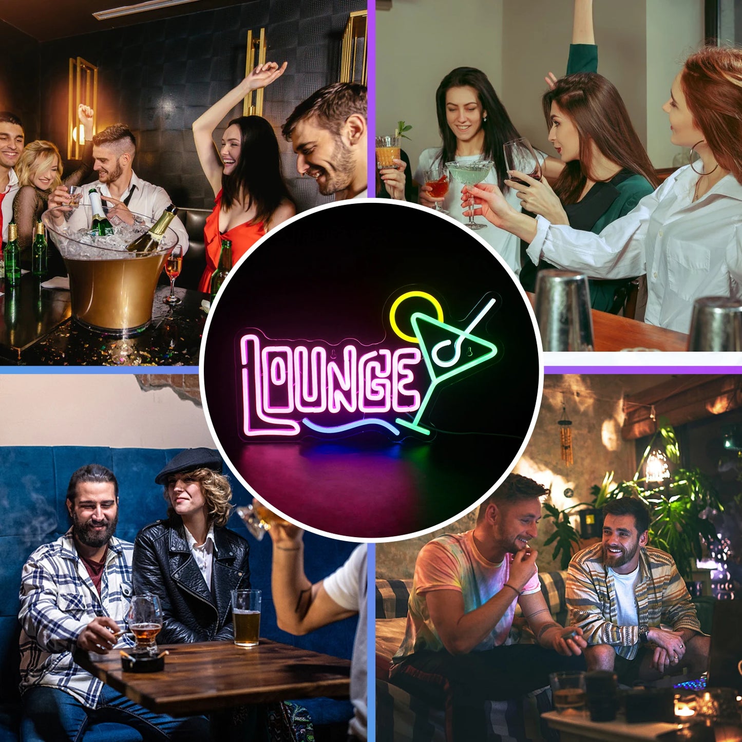 Cocktails Lounge 5V USB LED Neon Sign - Budgetvriendelijk