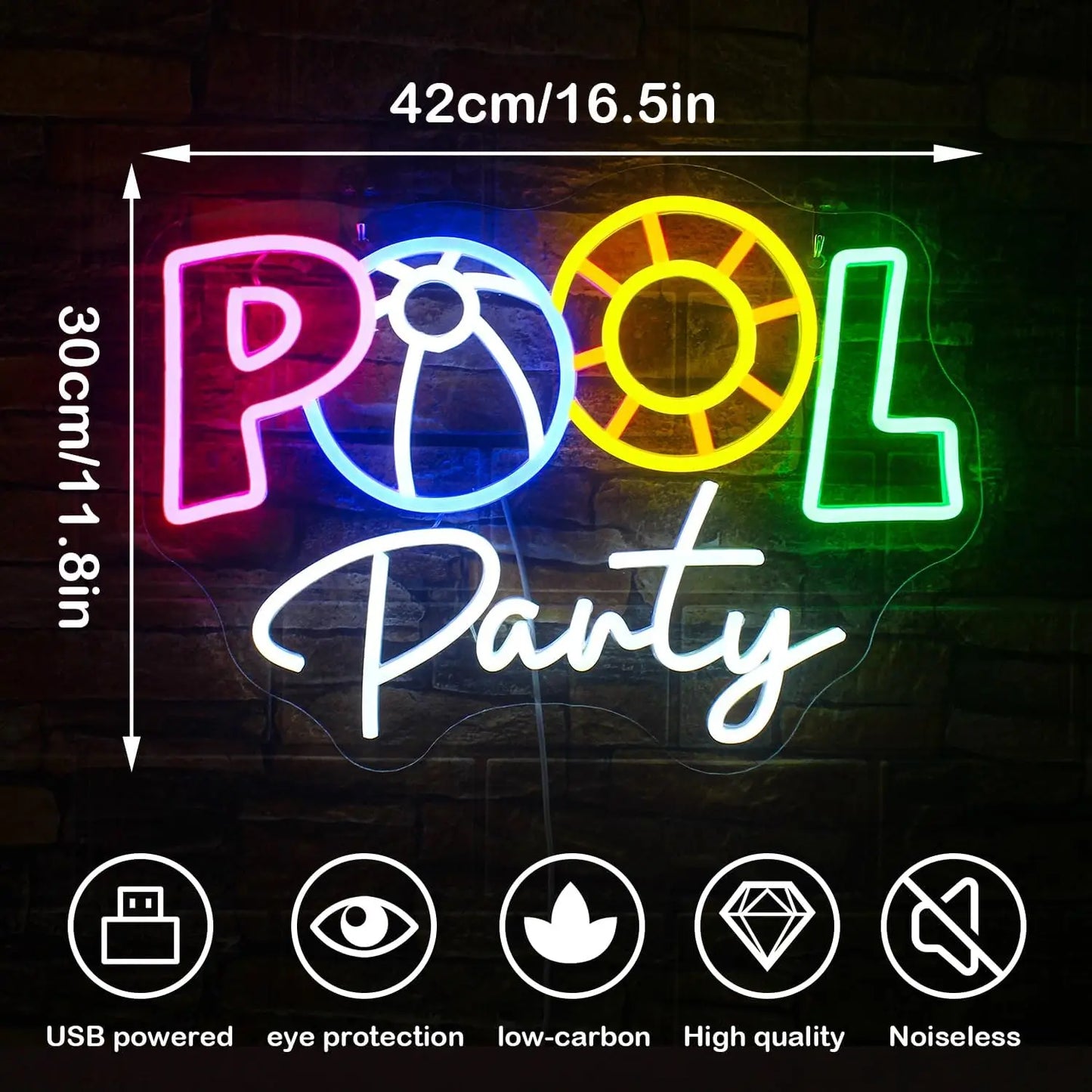Pool Party 5V USB LED Neon Sign - Budgetvriendelijk