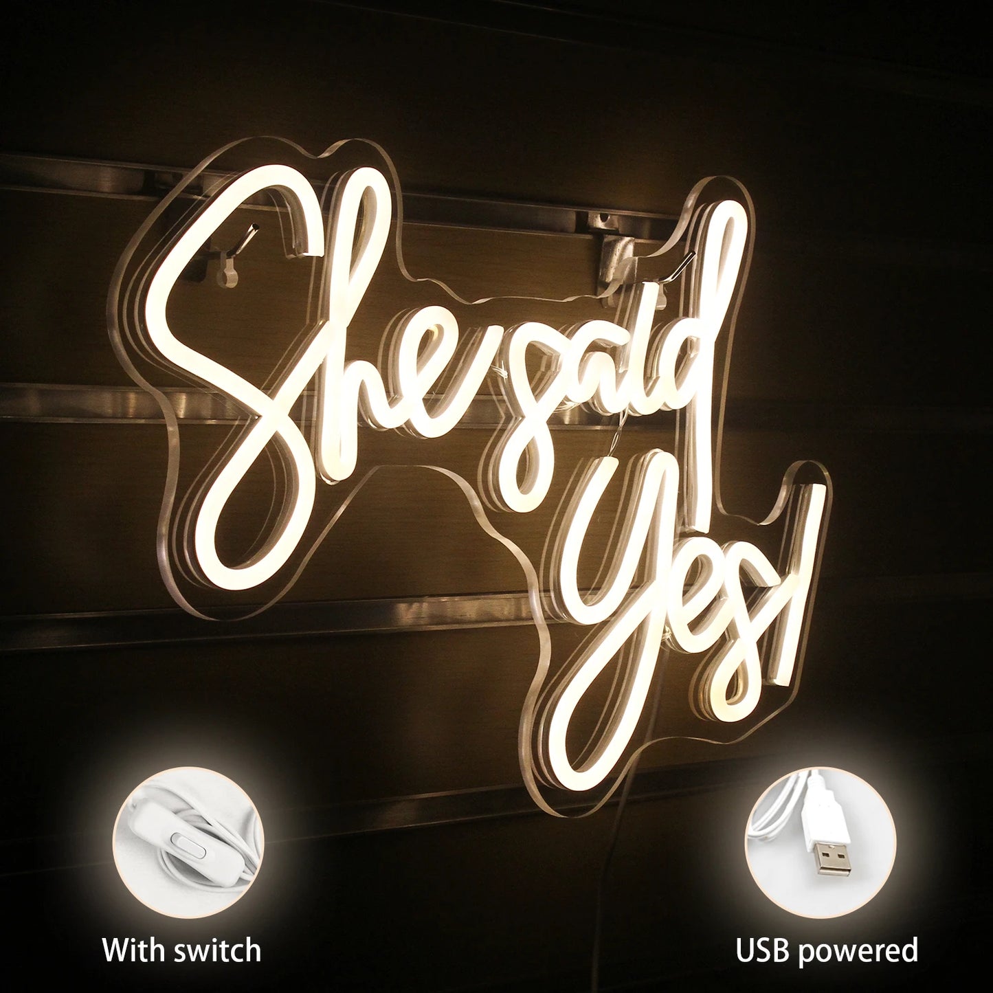 She Said Yes 5V USB LED Neon Sign - Budgetvriendelijk