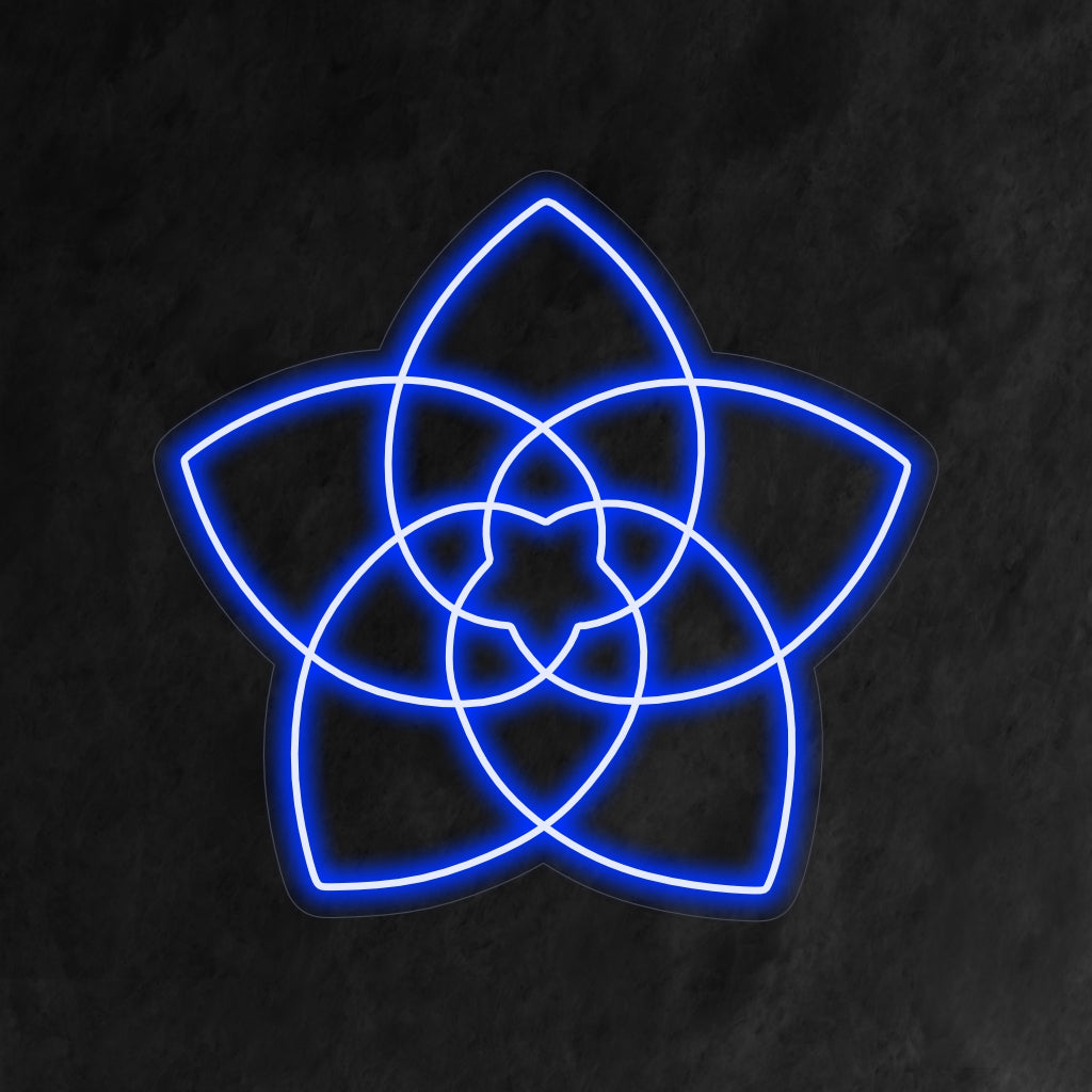 "Sacred Geometry Flower Neon Sign" is een spirituele en complexe toevoeging aan je interieur. Een neonlamp die heilige geometrie en florale elementen combineert voor een boeiend ontwerp.