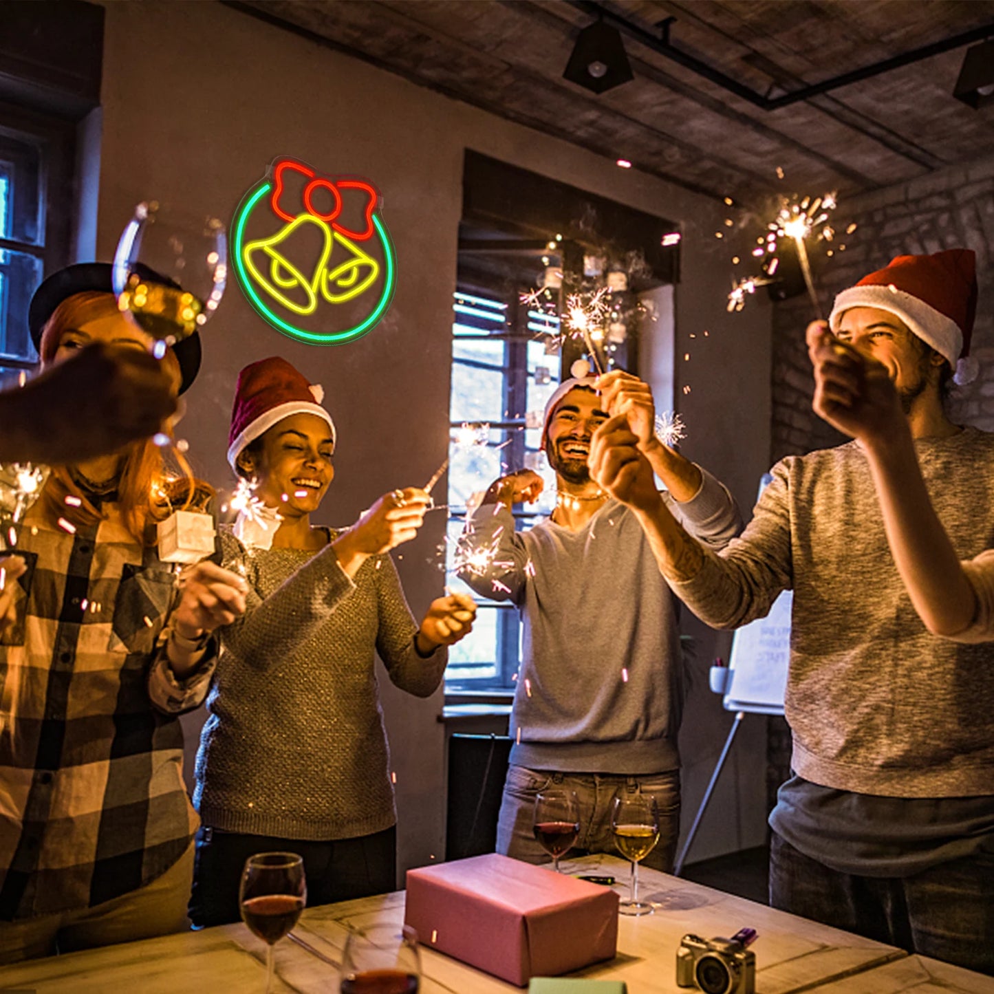 Bell Christmas 5V USB LED Neon Sign - Budgetvriendelijk