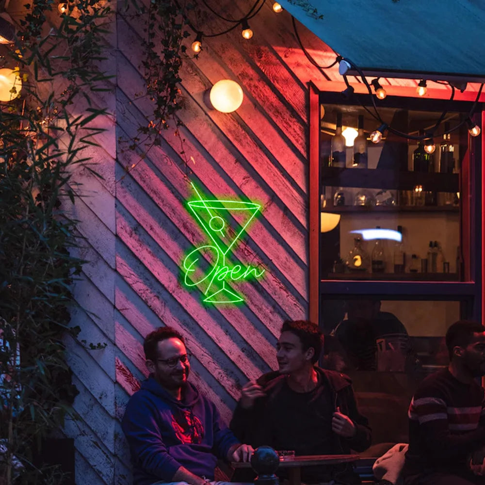 Open wijnglas 5V USB LED neonreclame - budgetvriendelijk