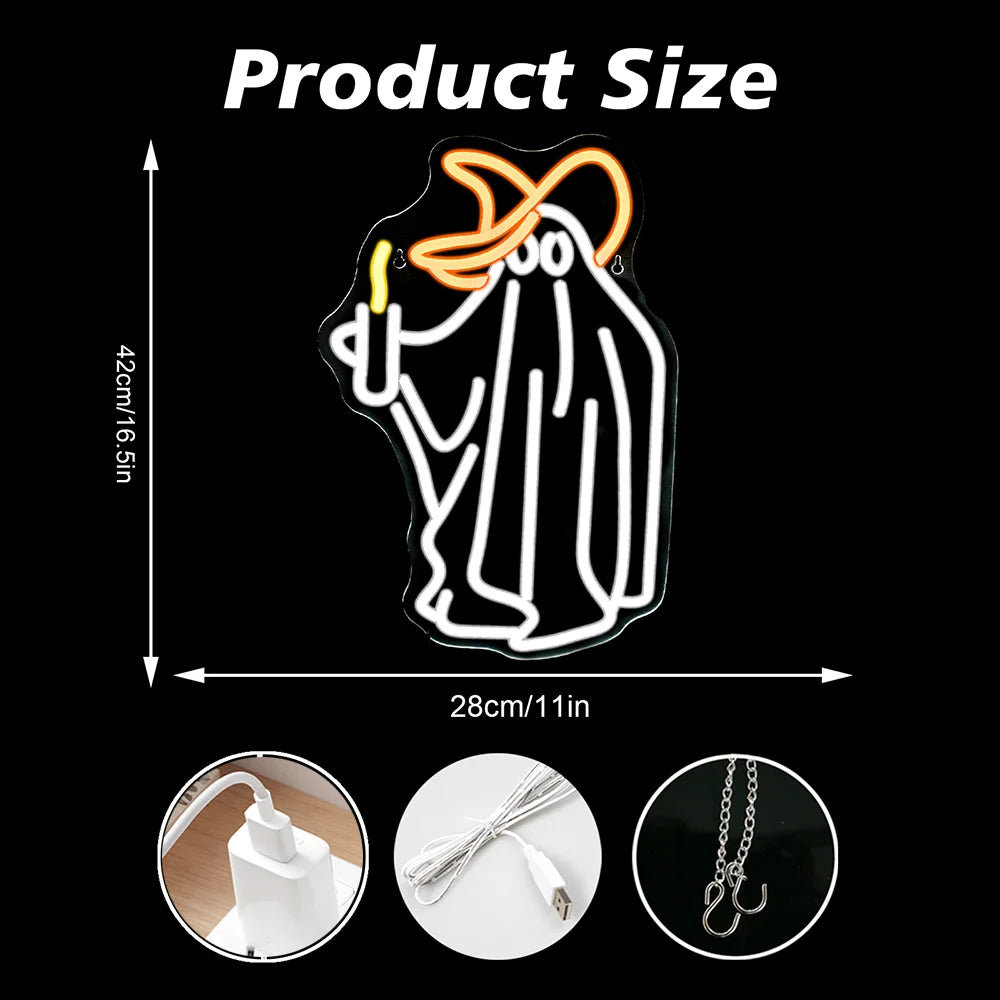 Ghost 5V USB LED Neon Sign - Budgetvriendelijk