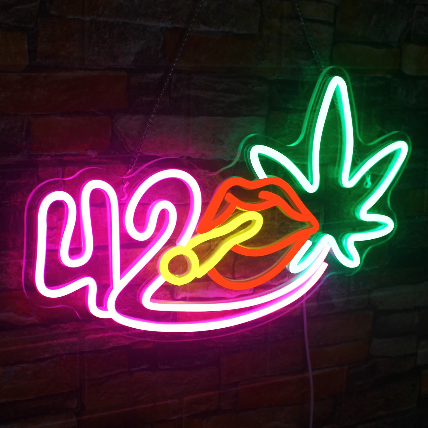 Green Leaf, Cigar 5V Mini USB LED Neon Sign - Budgetvriendelijk
