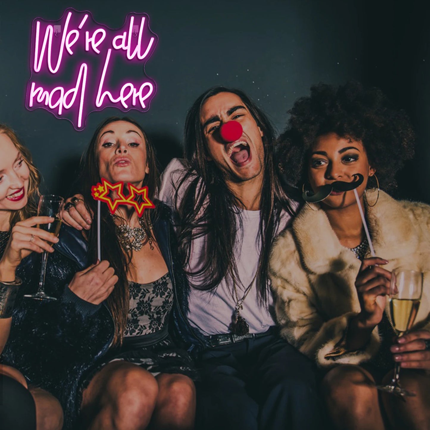 We're All Mad Here 5V USB LED Neon Sign - Budgetvriendelijk