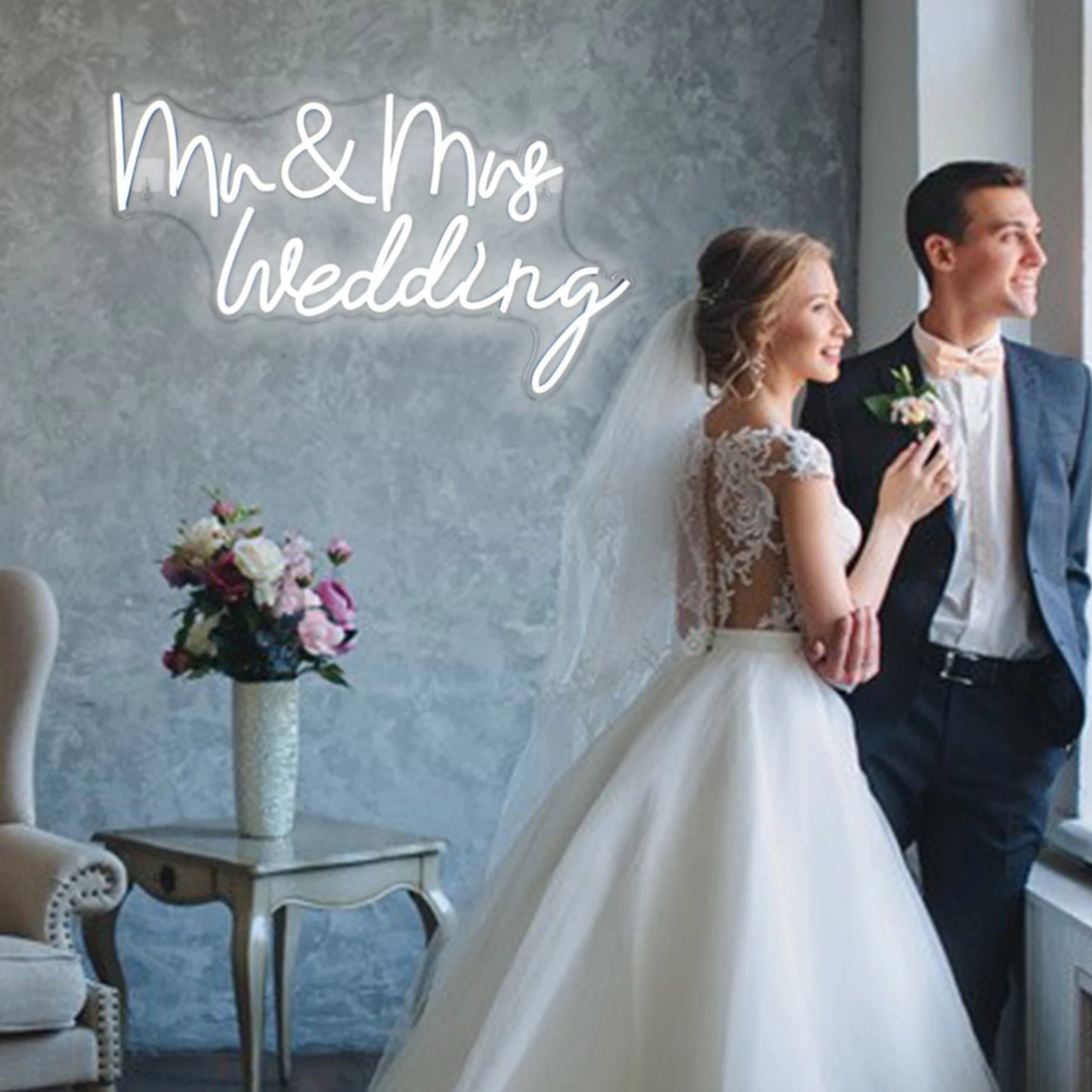Mr&Mrs Bruiloft 5V USB LED Neon Sign - Budgetvriendelijk
