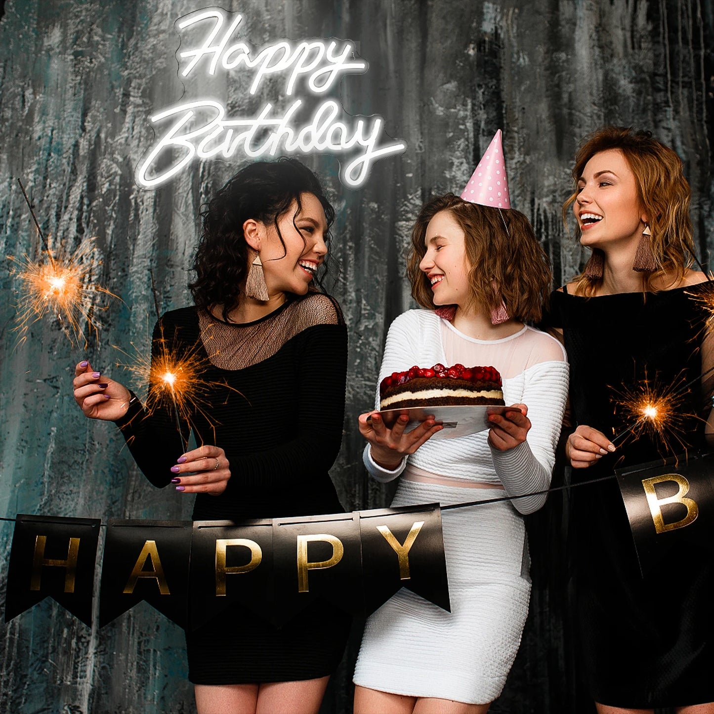 Happy Birthday 5V USB LED Neon Sign - Budgetvriendelijk