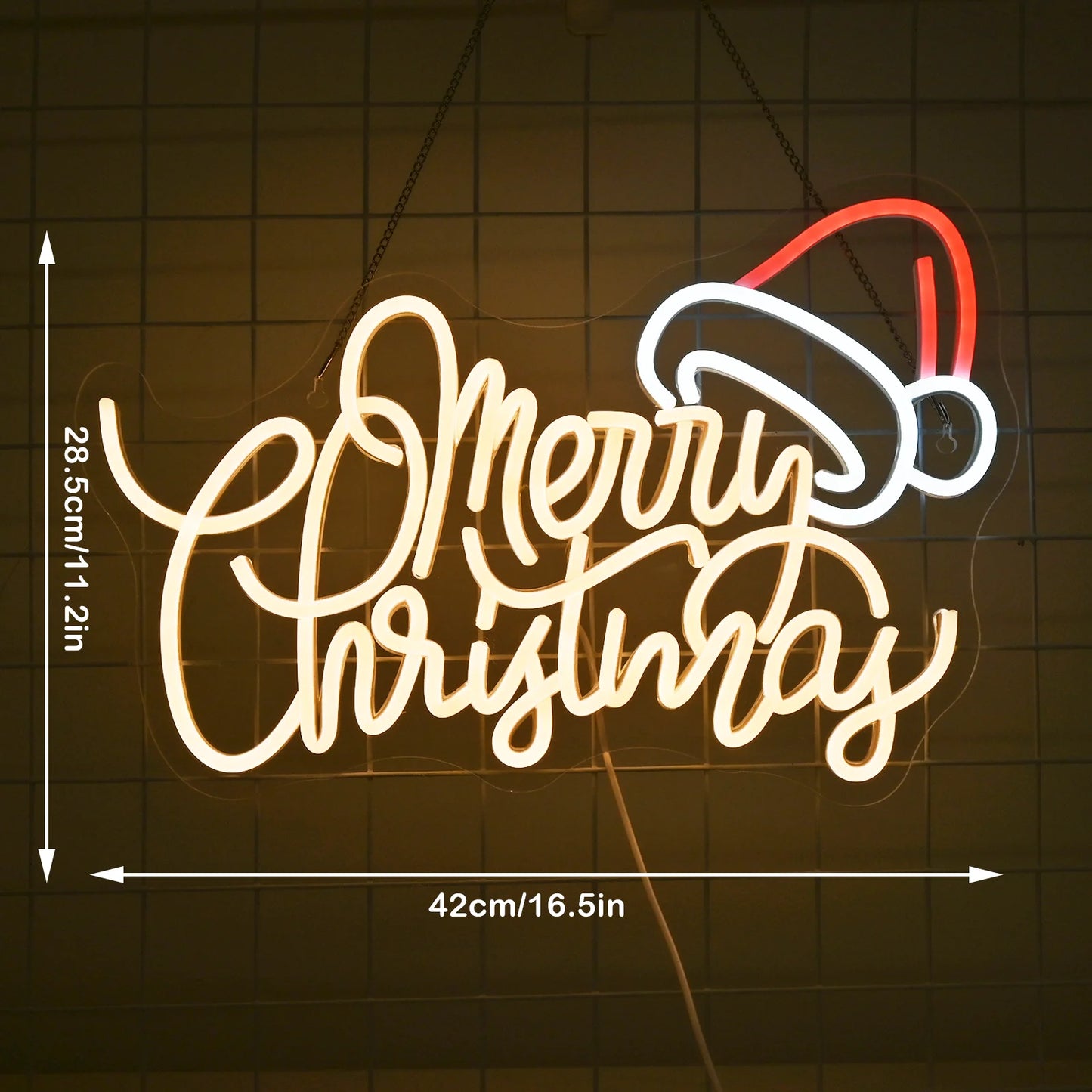 Warm vrolijk kerstfeest 5V USB LED neonbord - budgetvriendelijk
