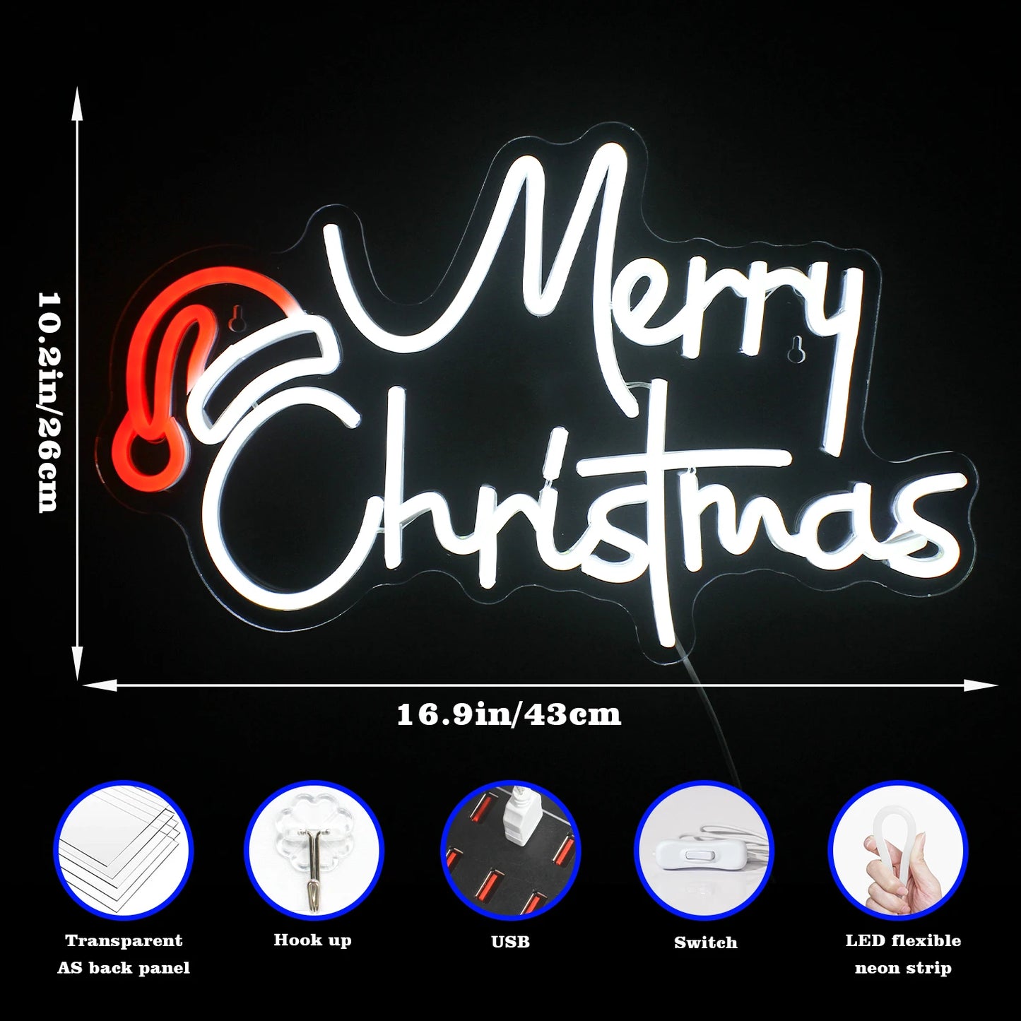 LED Merry Christmas 5V USB LED Neon Sign - Budgetvriendelijk