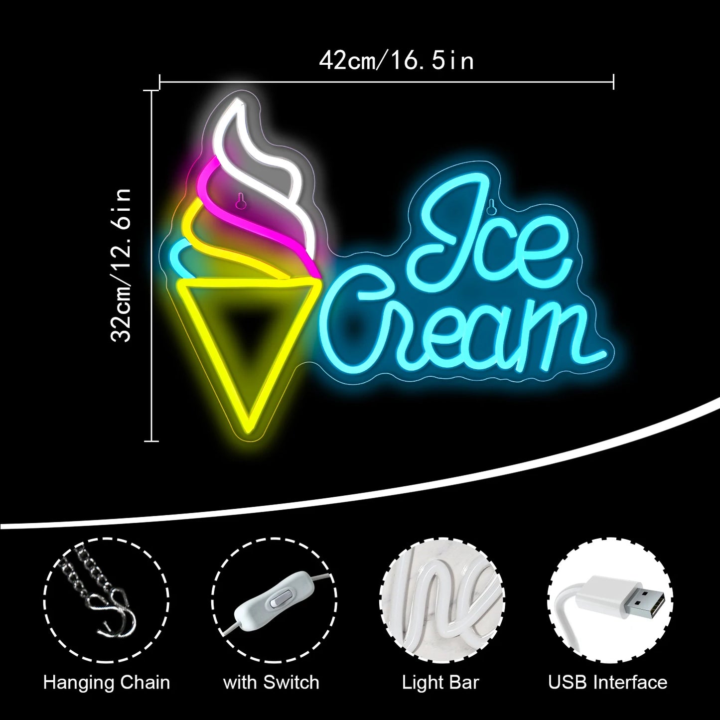 IJs 5V USB LED Neon Sign - Budgetvriendelijk