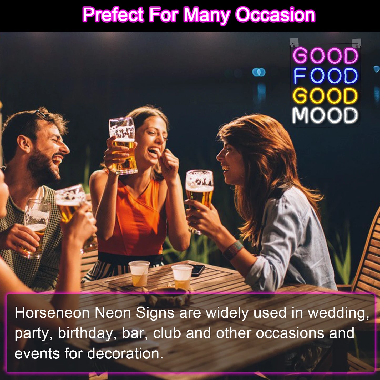 Goed eten, goed humeur 5V USB LED neonbord - budgetvriendelijk