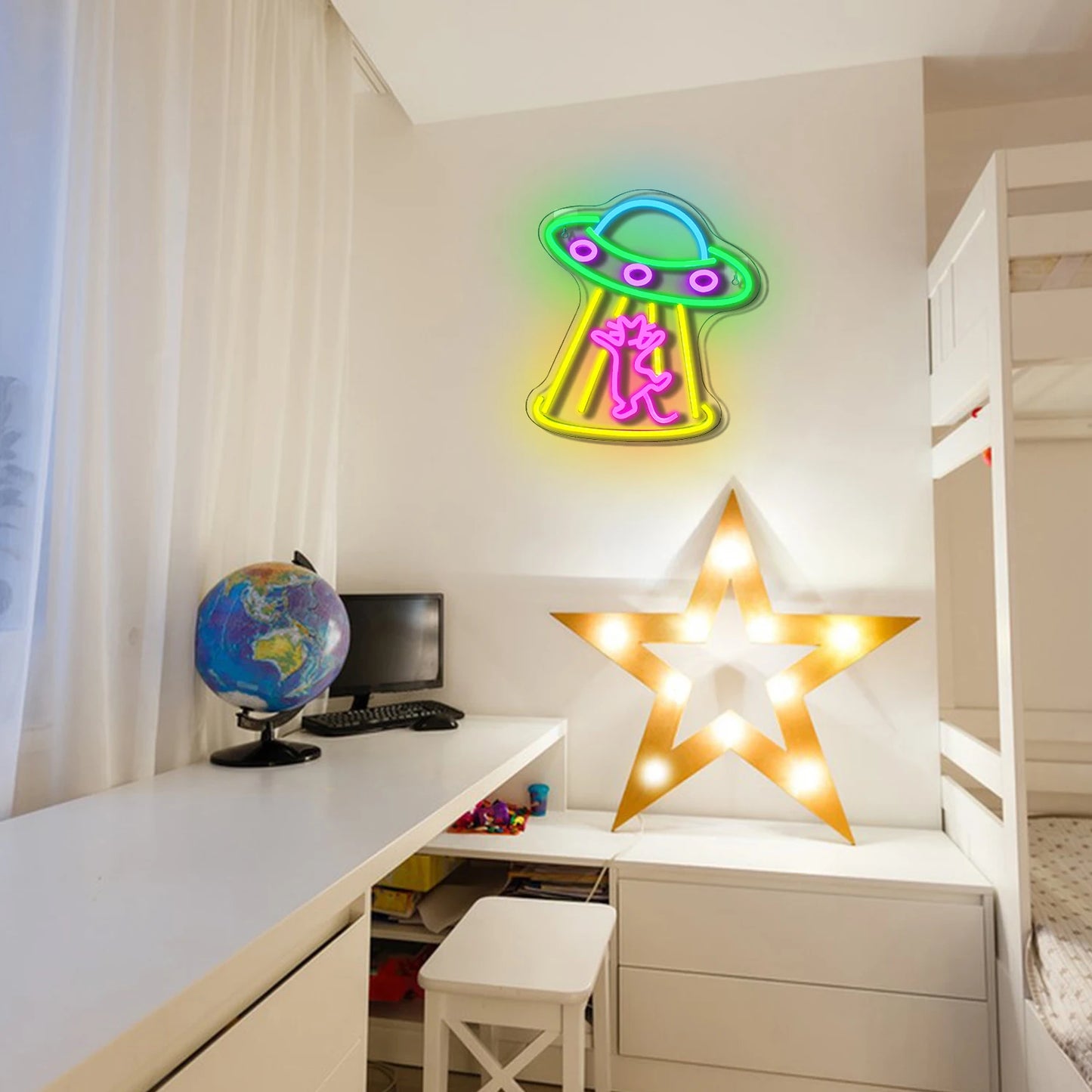 Ruimteschip 5V USB LED Neon Sign - Budgetvriendelijk